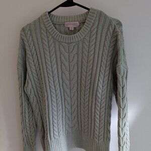 Philosophy Cable Knit Sweater – (S) Light Green